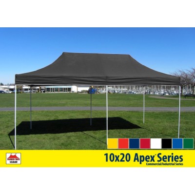10x20 Apex Series 3 Commercial Pop Up Canopy with Snow White 600D top and Aluminum Frame   